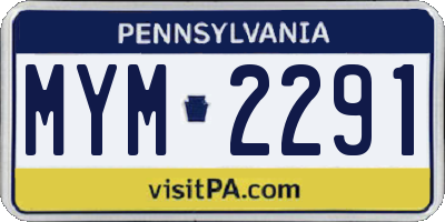 PA license plate MYM2291