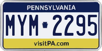 PA license plate MYM2295