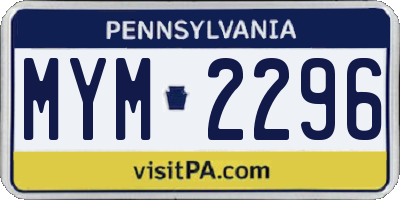 PA license plate MYM2296