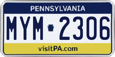 PA license plate MYM2306