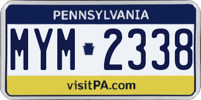 PA license plate MYM2338
