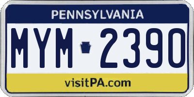 PA license plate MYM2390