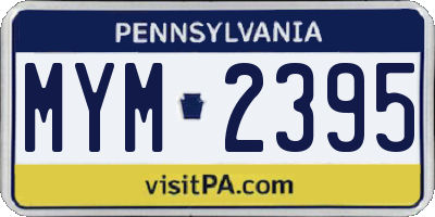 PA license plate MYM2395