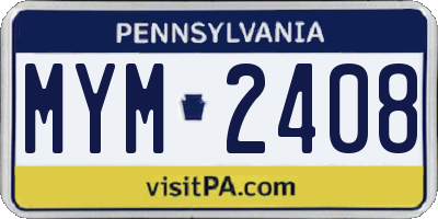 PA license plate MYM2408