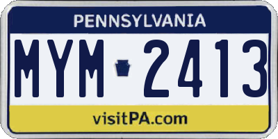 PA license plate MYM2413