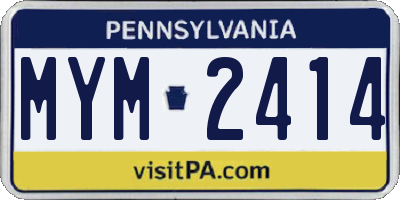 PA license plate MYM2414