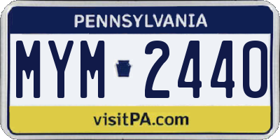 PA license plate MYM2440