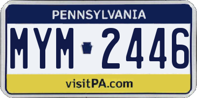 PA license plate MYM2446