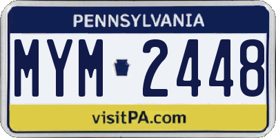PA license plate MYM2448