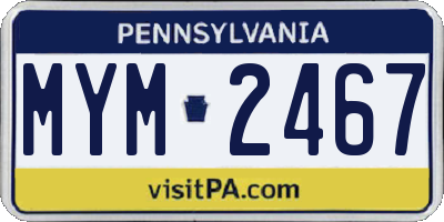 PA license plate MYM2467