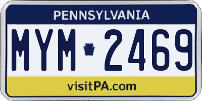 PA license plate MYM2469