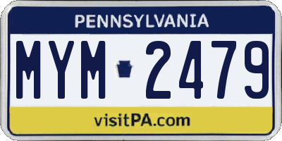 PA license plate MYM2479