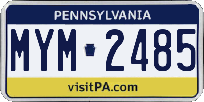 PA license plate MYM2485