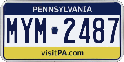 PA license plate MYM2487