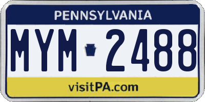 PA license plate MYM2488