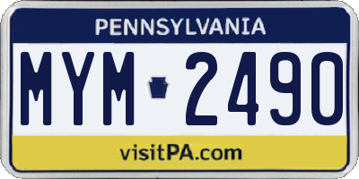 PA license plate MYM2490