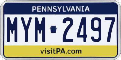 PA license plate MYM2497