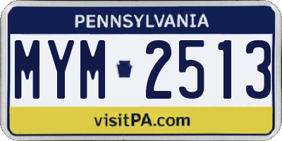 PA license plate MYM2513
