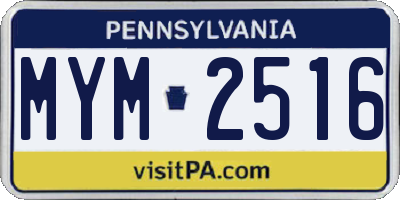 PA license plate MYM2516