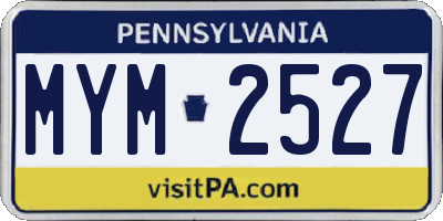 PA license plate MYM2527