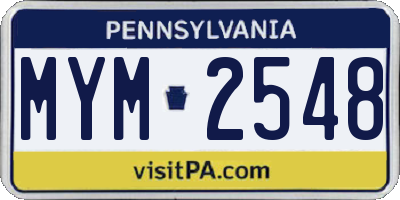 PA license plate MYM2548