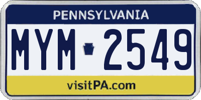 PA license plate MYM2549