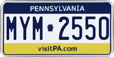 PA license plate MYM2550