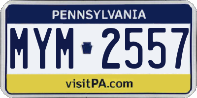 PA license plate MYM2557