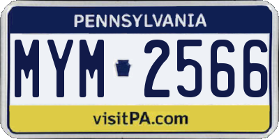 PA license plate MYM2566
