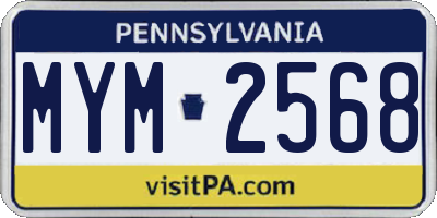 PA license plate MYM2568