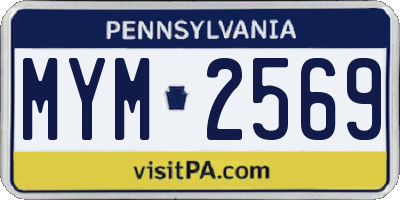 PA license plate MYM2569