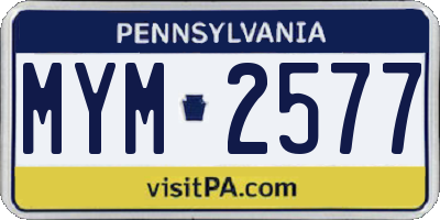 PA license plate MYM2577