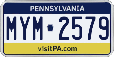 PA license plate MYM2579