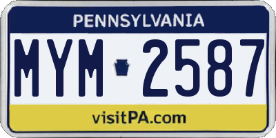 PA license plate MYM2587