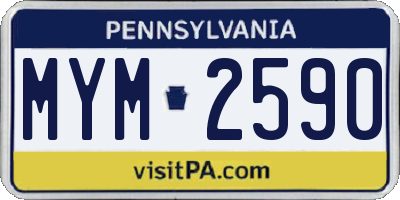 PA license plate MYM2590