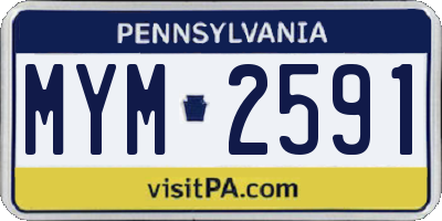PA license plate MYM2591