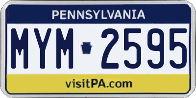 PA license plate MYM2595