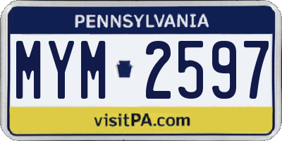 PA license plate MYM2597