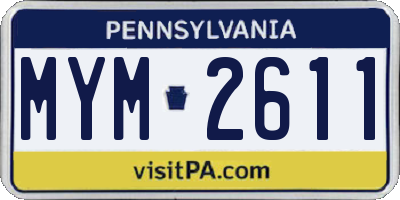 PA license plate MYM2611