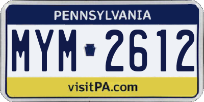 PA license plate MYM2612