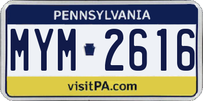 PA license plate MYM2616