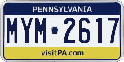 PA license plate MYM2617