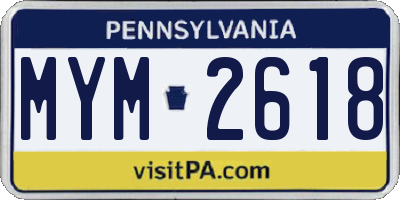 PA license plate MYM2618