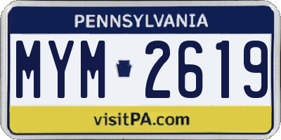 PA license plate MYM2619