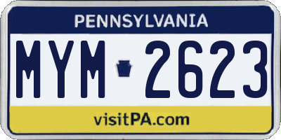 PA license plate MYM2623