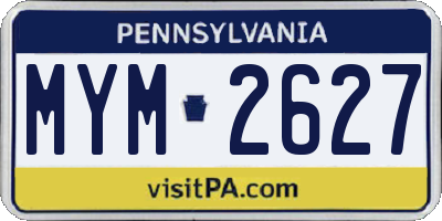 PA license plate MYM2627