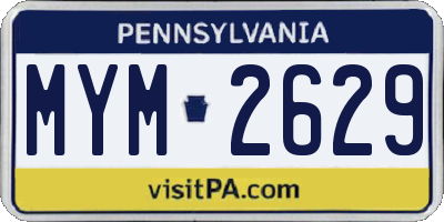 PA license plate MYM2629