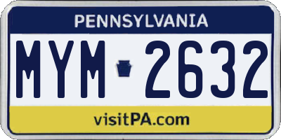 PA license plate MYM2632