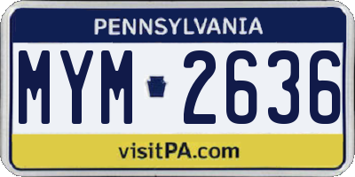 PA license plate MYM2636