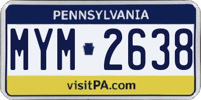 PA license plate MYM2638